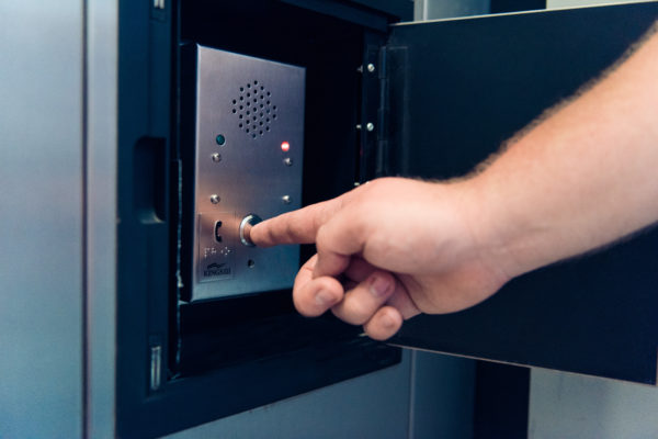 ADA-compliant elevator emergency phone Hands-free two-way communication